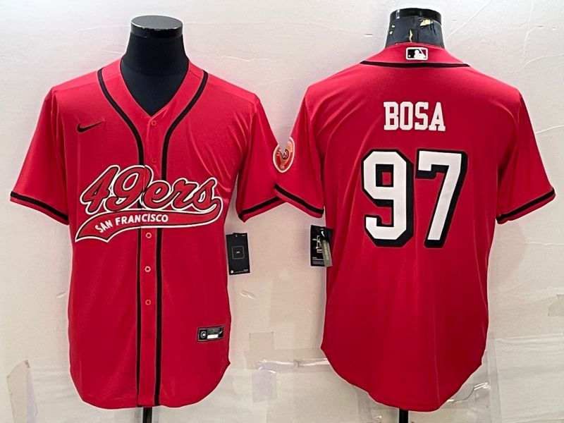 Men San Francisco 49ers #97 Bosa Red Nike Co branded NFL Jerseys->san francisco 49ers->NFL Jersey
